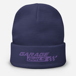 Garage Girls Embroidered Beanie (Purple Logo)