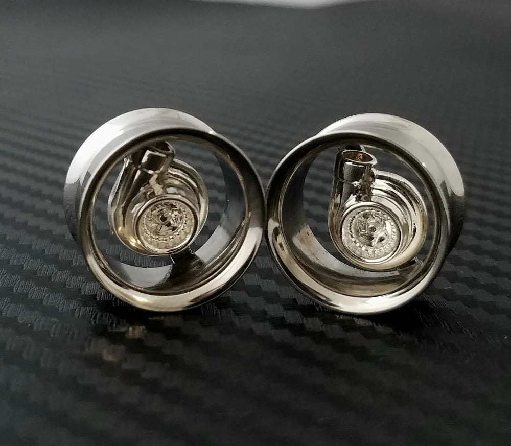 Turbo Turbine Ear Plugs Gauges Garage Girls Jewelry