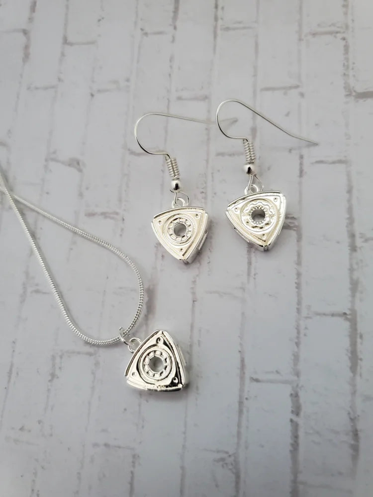 Rotary Engine Dangle Earrings Garage Girls Jewelry