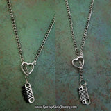 Jeep & Crystal Heart Lariat Necklace