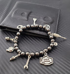 Beaded Car Part Charm Bracelet