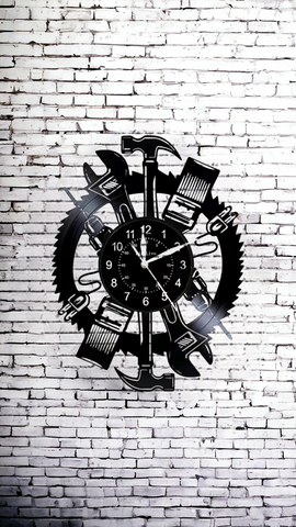 Tools of Time Vinyl Record Clock