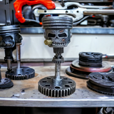 Piston Skull Face Sculpture