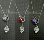 Crystal Heart & Car Part Lariat Necklace