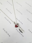 Jeep & Crystal Heart Lariat Necklace