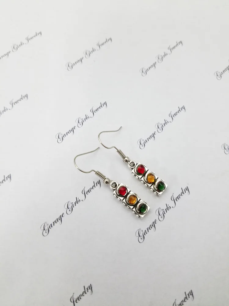 Stoplight Dangle Earrings Garage Girls Jewelry