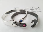 Crystal Wrench Bangle Bracelet