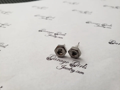 Hex Nut Post Earrings