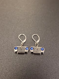 Crystal Jeep Grill Dangle Earrings