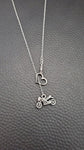 Street Bike Heart Lariat Necklace