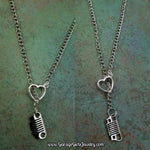 Jeep & Crystal Heart Lariat Necklace