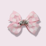 Pink Racing Flag Bows