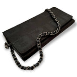 Black BRIDE Racing Wallet & Wristlet/ Leather Woven Chain