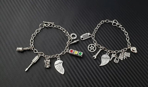 Mother Daughter Car Part Charm Bracelet Garage Girls Jewelry