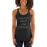 CLUTCH SHIFT GAS REPEAT Women's Racerback Tank