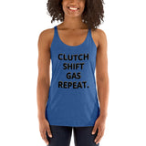 CLUTCH SHIFT GAS REPEAT Women's Racerback Tank